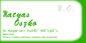 matyas oszko business card